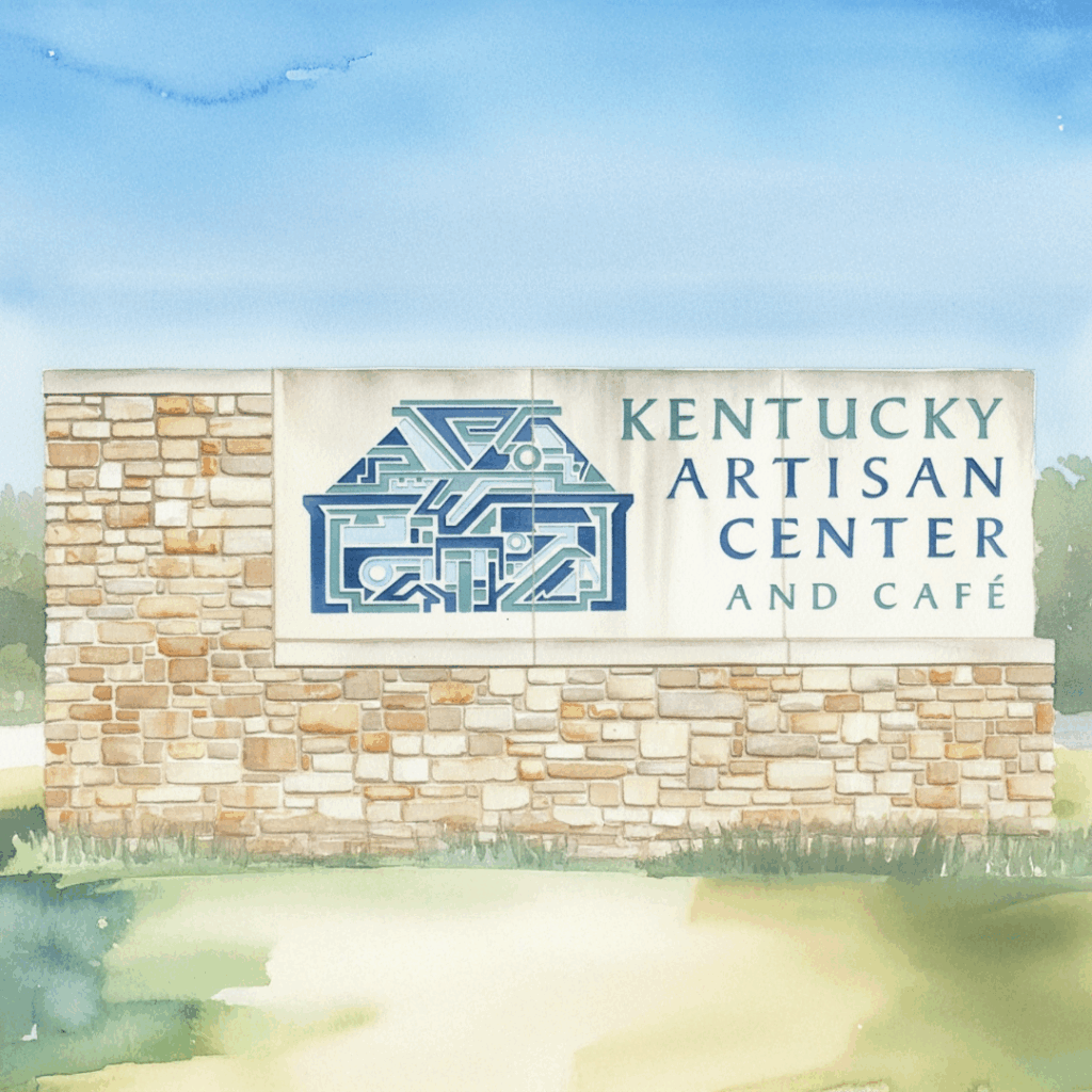 KY Artisan Center Sign, Square Water Color. Art by Chad Hembree